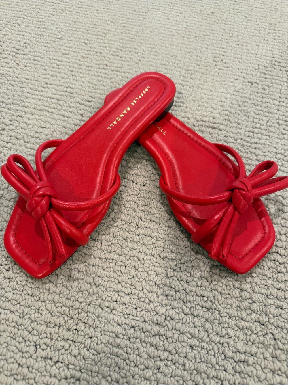 Loeffler Randall Red Knotted Slide Mules